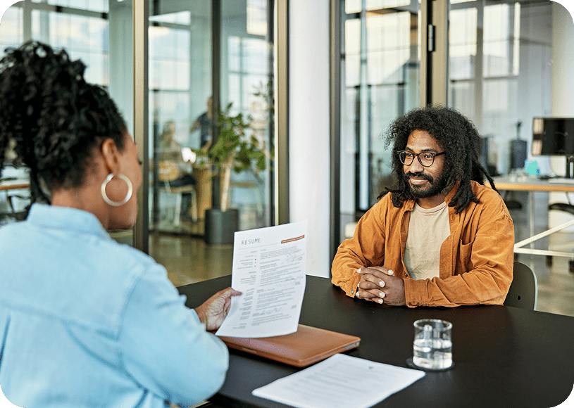 Professional meeting with documents and water